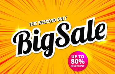 big sale banner template orange 