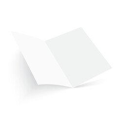 Mock up opened magazine, journal, booklet, postcard, flyer, business card or brochure . Vector