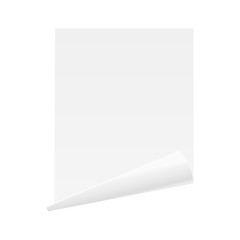 Sheet of paper with curved corner. Vector