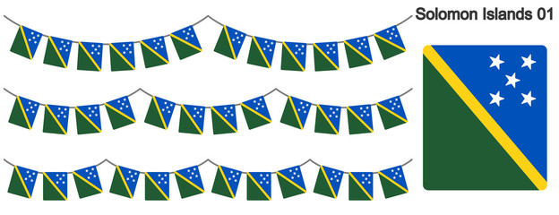 ソロモン諸島の国旗のガーラーンド　ベクターデータ（bunting garland）
