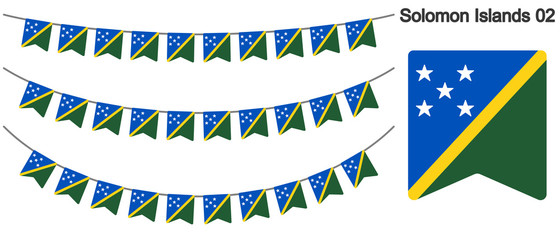 ソロモン諸島の国旗のガーラーンド　ベクターデータ（bunting garland）
