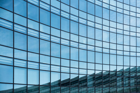Detail of a modern glass building