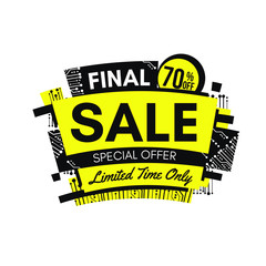Yellow Final sale banner with Microelectronics Circuits on white background