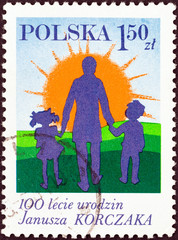 Janusz Korczak with children (Poland 1978)