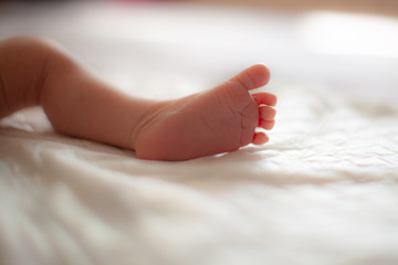 baby leg on the towel