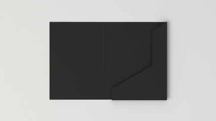 Mockup of blank black cardboard folder