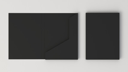 Mockup of blank black cardboard folder - 282572438
