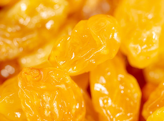 Yellow raisins as background