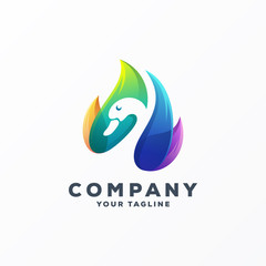awesome gradient duck logo design