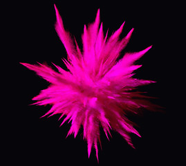 Explosion of a powder. Freeze motion of color powder exploding, 3D illustration.