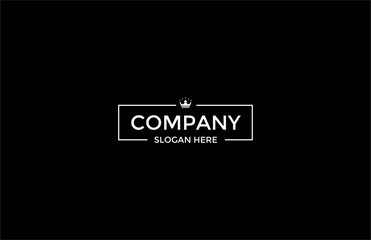 Logo template with simple icon crown