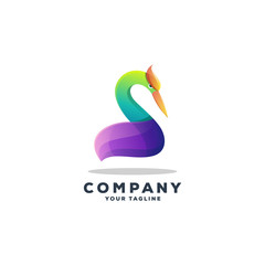 awesome gradient swan logo design