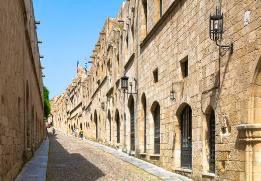 Fototapeta Street of the Knights of Rhodes, Rhodes Island, Greece
