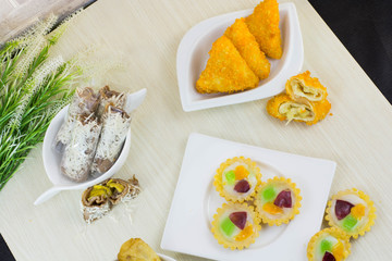 jajanan pasar or variety of indonesia traditional street market cake