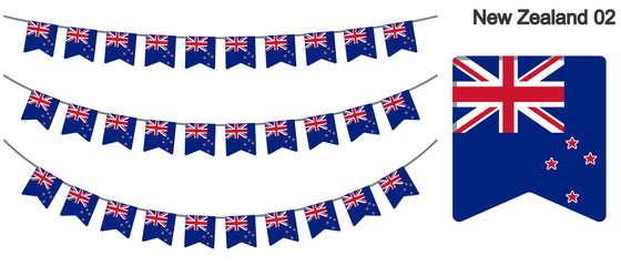 ニュージーランドの国旗のガーラーンド　ベクターデータ（bunting garland）