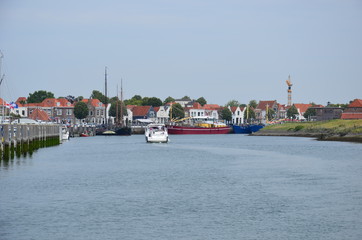 Naklejka premium entrée du port de Zierikzee en Zélande Pays-bas