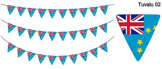 ツバルの国旗のガーラーンド　ベクターデータ（bunting garland）