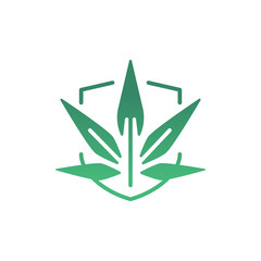 Cannabis quality protection sign/logo design. Vector image.