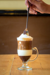 delicious cappuccino with ice cream