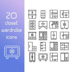 closet and wardrobe icons 