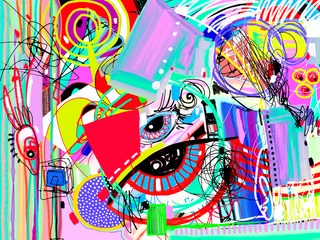 heller abstrakter digitaler malereihintergrund, zeitgenössische kunst © Kara-Kotsya