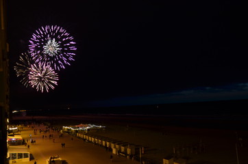 Feu d'artifice sur la plage d'ostende