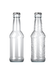 Empty Clear Beer Bottle