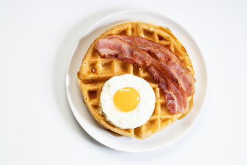 Savory bacon and egg waffle