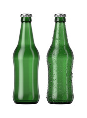 Empty Green Beer Bottle