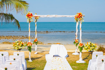 beach wedding setup