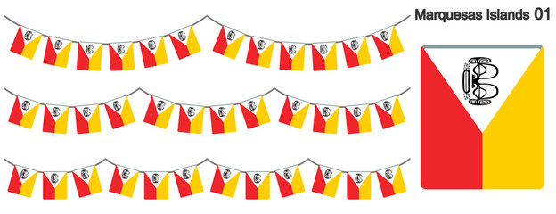 マルキーズ諸島の旗のガーラーンド　ベクターデータ（bunting garland）