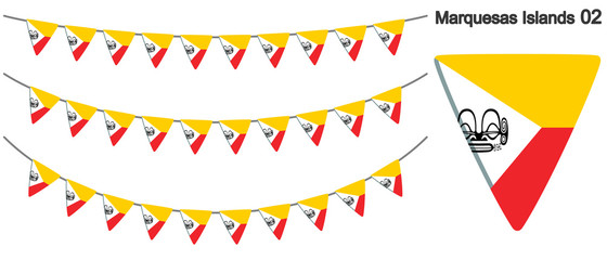 マルキーズ諸島の旗のガーラーンド　ベクターデータ（bunting garland）