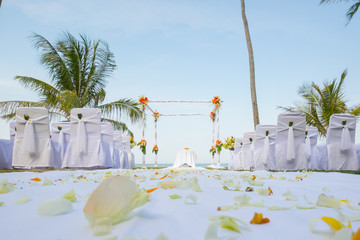 beach wedding setup