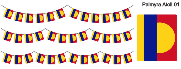 パルミラ環礁の旗のガーラーンド　ベクターデータ（bunting garland）