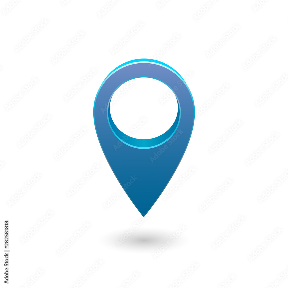 Poster set map pointer 3d pin location symbols vector