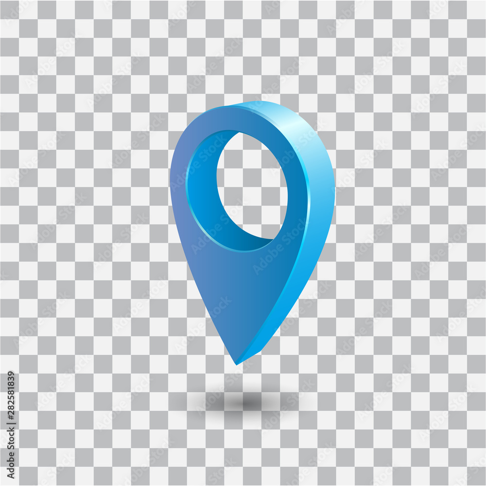 Fototapete set map pointer 3d pin location symbols vector