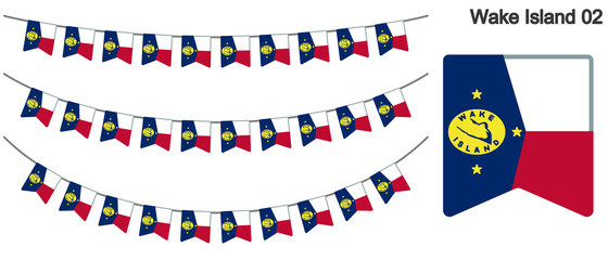ウェーク島の旗のガーラーンド　ベクターデータ（bunting garland）