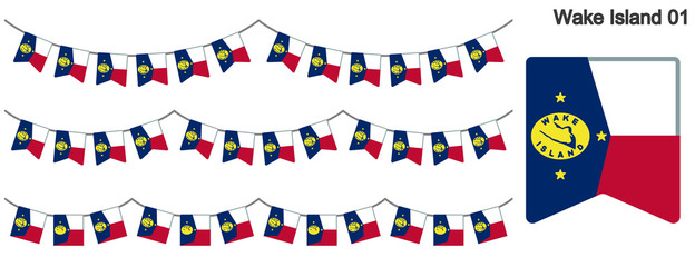 ウェーク島の旗のガーラーンド　ベクターデータ（bunting garland）