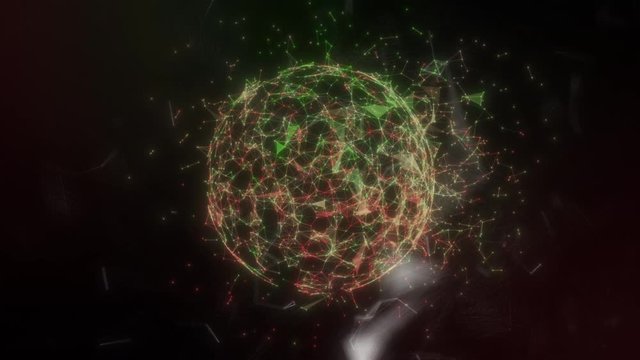 4K CGI plexus particle shockwave simulation. Logo and copy space. Looped