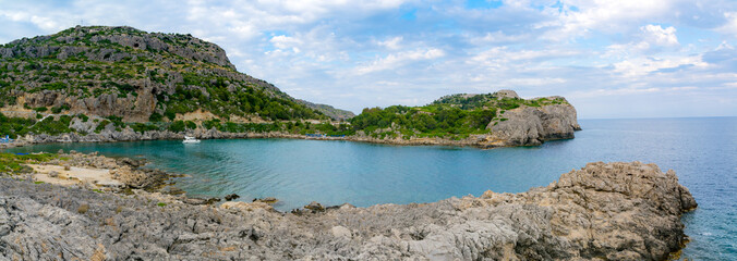 View of Ladiko bay, Rhodes Island, Greece - 282583623