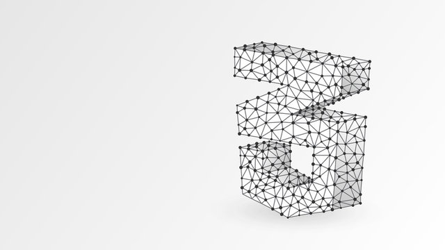 CSS coding language sign. Device, programming, developing concept. Abstract, digital, wireframe, low poly mesh, vector white origami 3d illustration Triangle, line dot