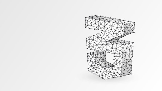 CSS coding language sign. Device, programming, developing concept. Abstract, digital, wireframe, low poly mesh, Raster white origami 3d illustration Triangle line, dot