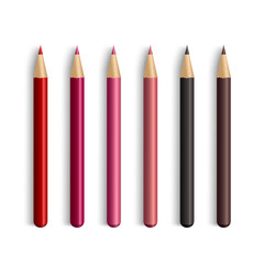 Different colors cosmetic pencil set