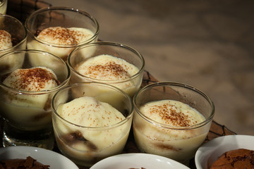 Food was prepared for the wedding dinner.