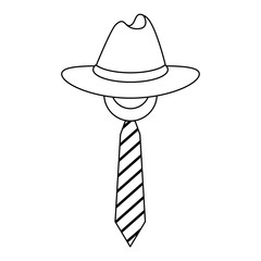 party mask fun decoration cartoon in black and white