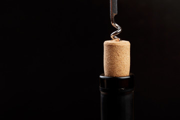 Bottle opener close-up, on dark  background - Image