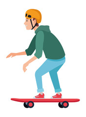 Young man on skateboard cartoon