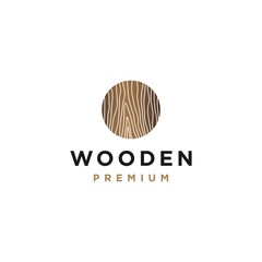 Wooden texture logo template