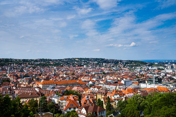 Germany, Travel destination in europe, stuttgart city landmark in valley with blue sky