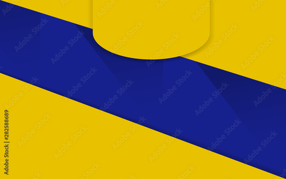 Poster abstract background with contrast color blue and yellow composition. overlaping layer concept. moder
